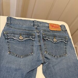 Levi's 527 Y2K Slouch Low Rise Flare Slightly Distressed Med Wash Curve Hugging